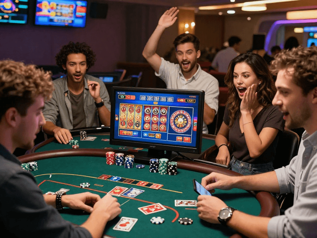 Exciting online gaming experience on trang chủ vin88 featuring diverse friends enjoying casino games