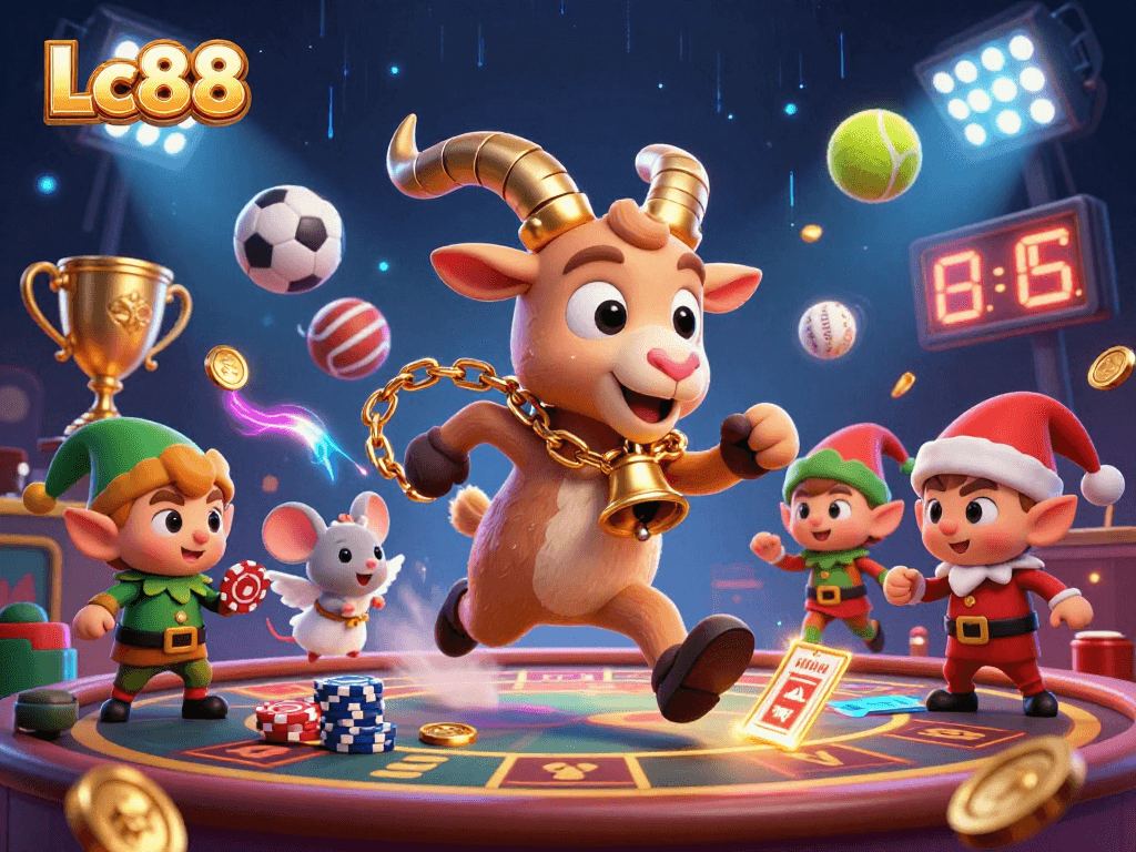 Engage in thrilling gaming action at Lc88 with festive Krampus goat and mischievous gremlins.