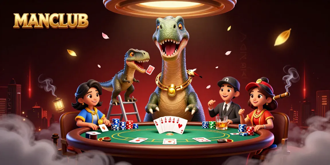 Engage in thrilling poker gameplay at MANCLUB with a sensational 3D casino scene.