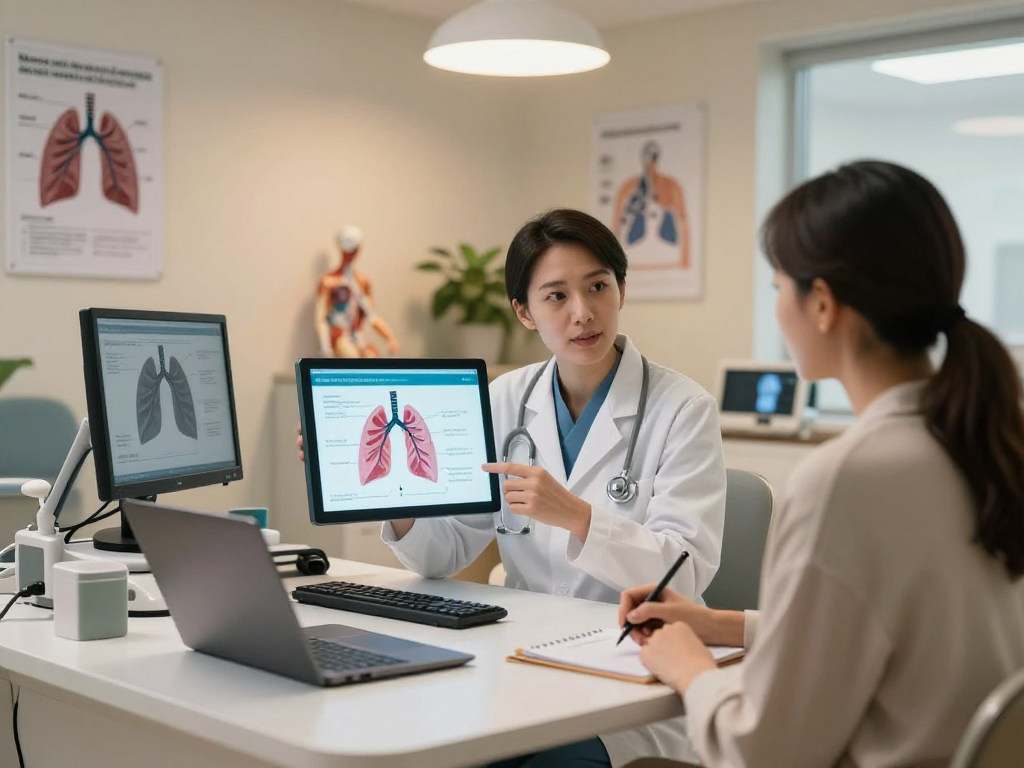 Learn about the lung transplant process through a patient consultation with a healthcare provider discussing options and procedures.