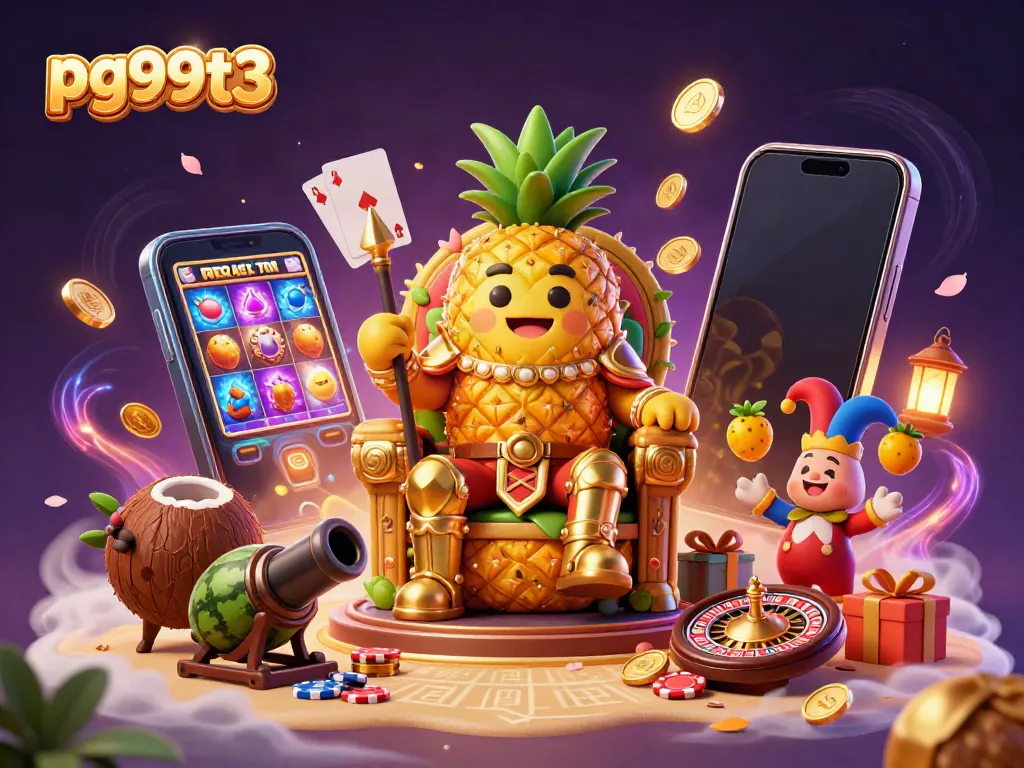 Experience excitement with pg99t3's dynamic casino scene featuring the pineapple king and versatile gaming elements.