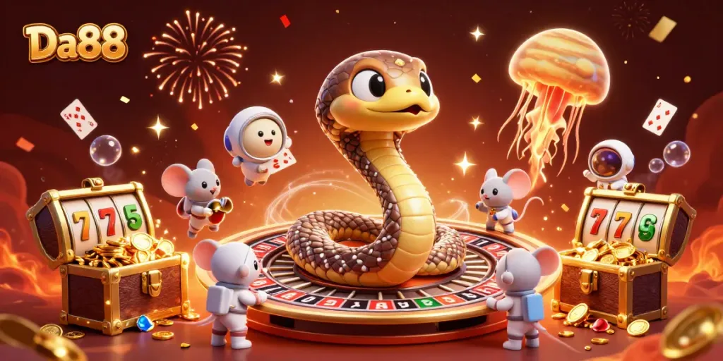 Engage in thrilling gameplay at Da88 with cosmic characters and jackpot-winning elements.