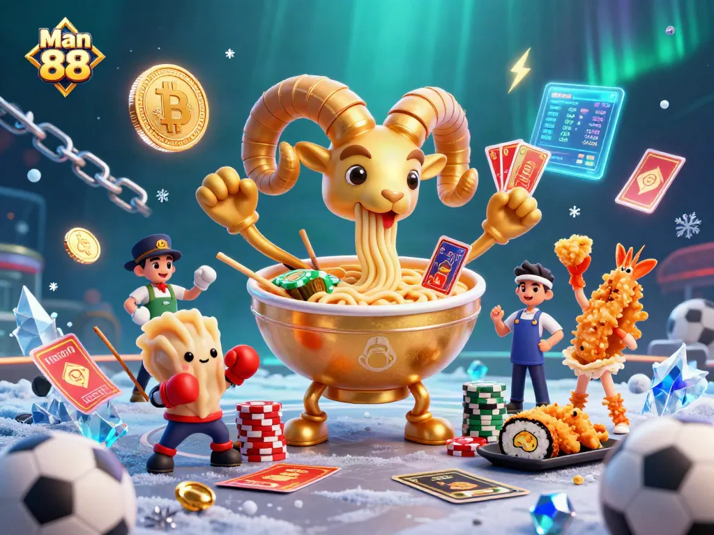 Engage in thrilling sports betting with Man 88 in this dynamic illustration featuring vibrant characters and elements.