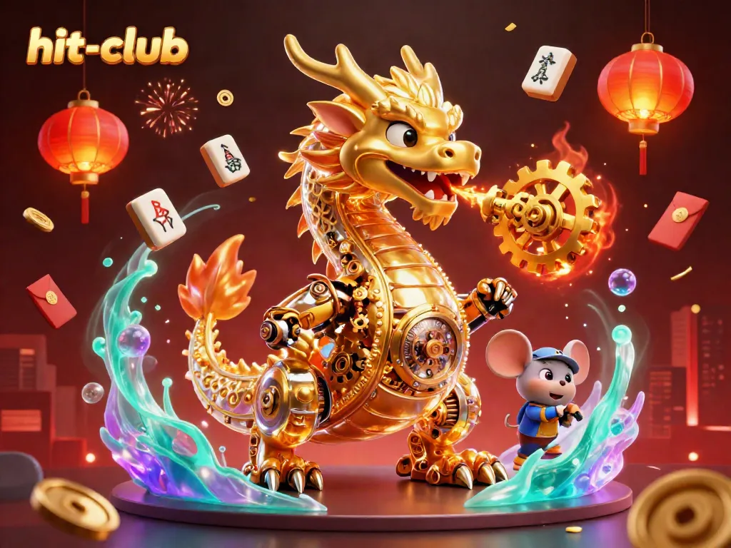 Engage in thrilling gameplay at hit-club, featuring dragon and vibrant casino elements.