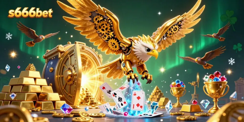 Experience thrilling gameplay with s666bet in an exciting 3D casino illustration.