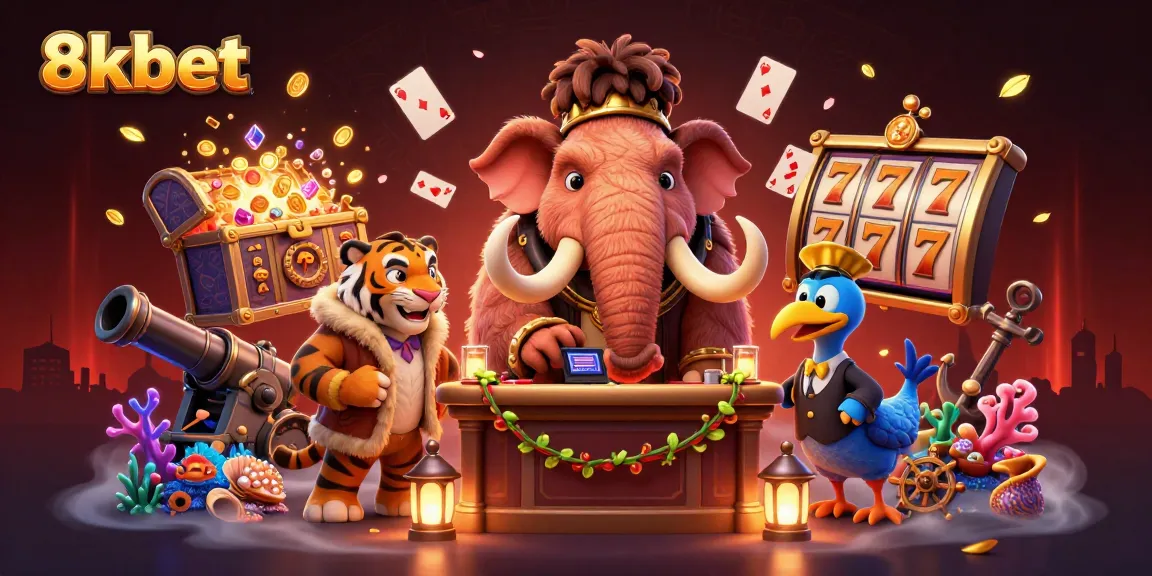 Casino scene with 8xbet bouncer checking IDs, surrounded by slot machines and treasure